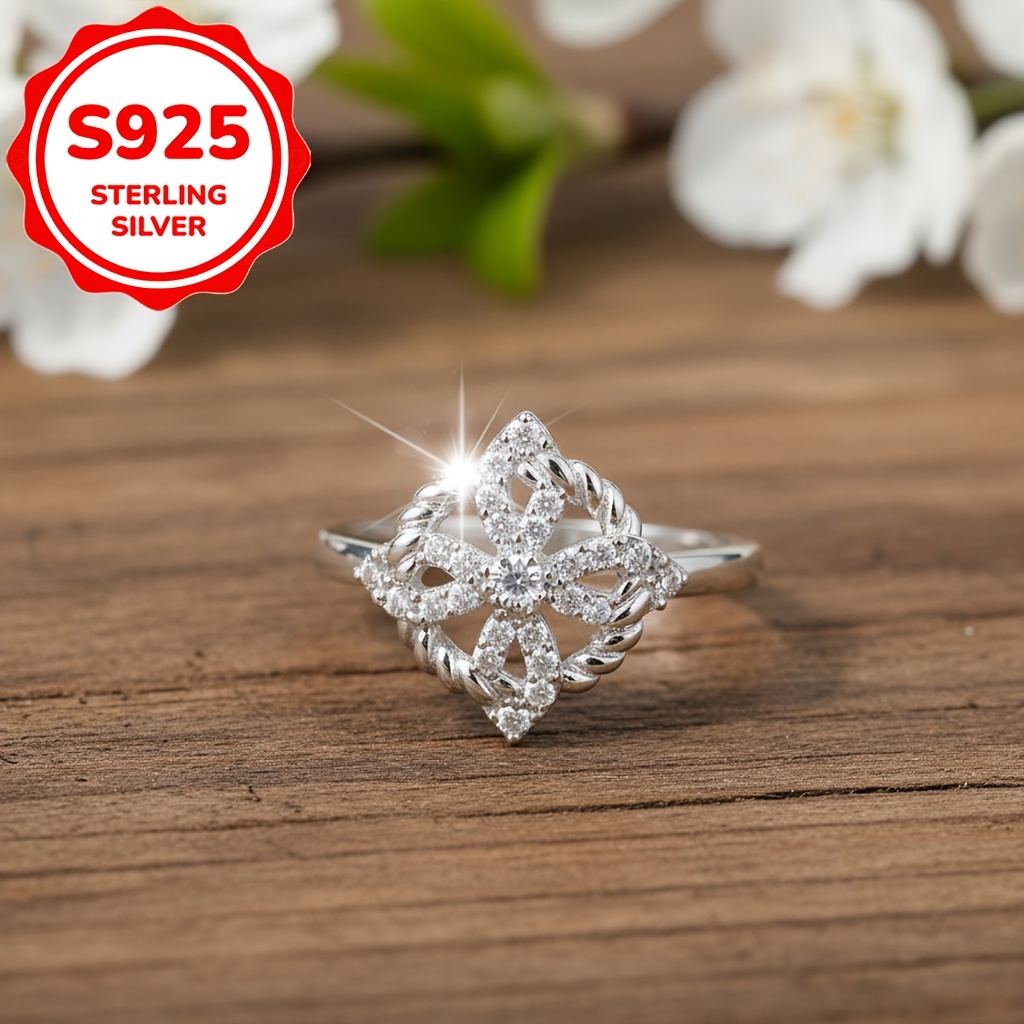 Women's S925 Pure Silver Celtic Open Band Ring